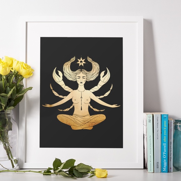 Cancer Wall Art Celestial Zodiac Print Poster Unframed - Picture 3 of 5